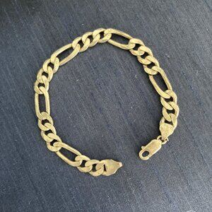 Vintage Italy Sterling Silver 925 Figaro Bracelet 8"